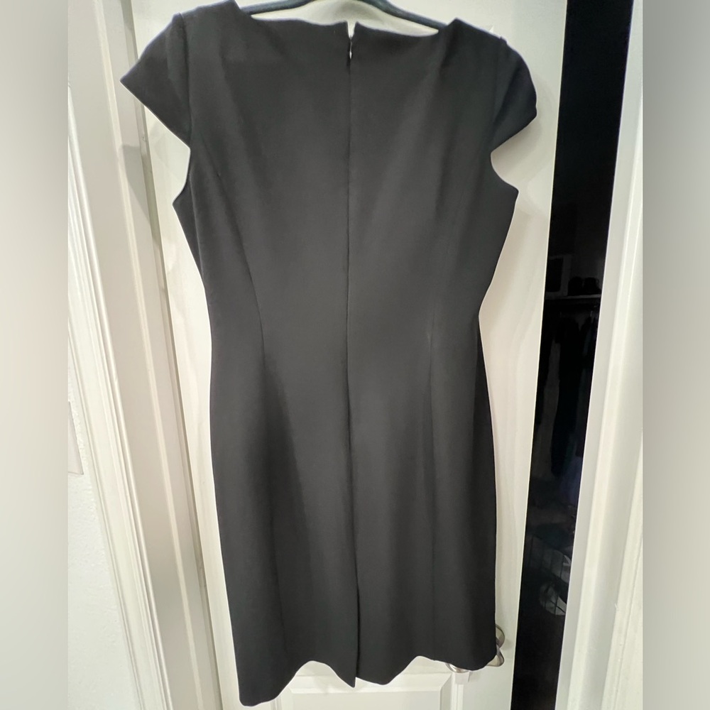 Tahari Black Asymmetrical Sheath Dress - Picture 3 of 5